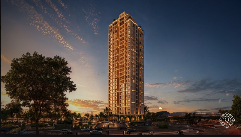 Torre residencial al atardecer